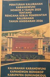Peraturan Kalurahan Karangwuni Nomor 4 Tahun 2025 Tentang Rencana Kerja Pemerintah Kalurahan Tahun A